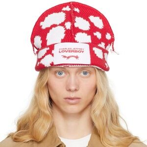 Charles Jeffrey Loverboy Red & White Loverboy Beanie